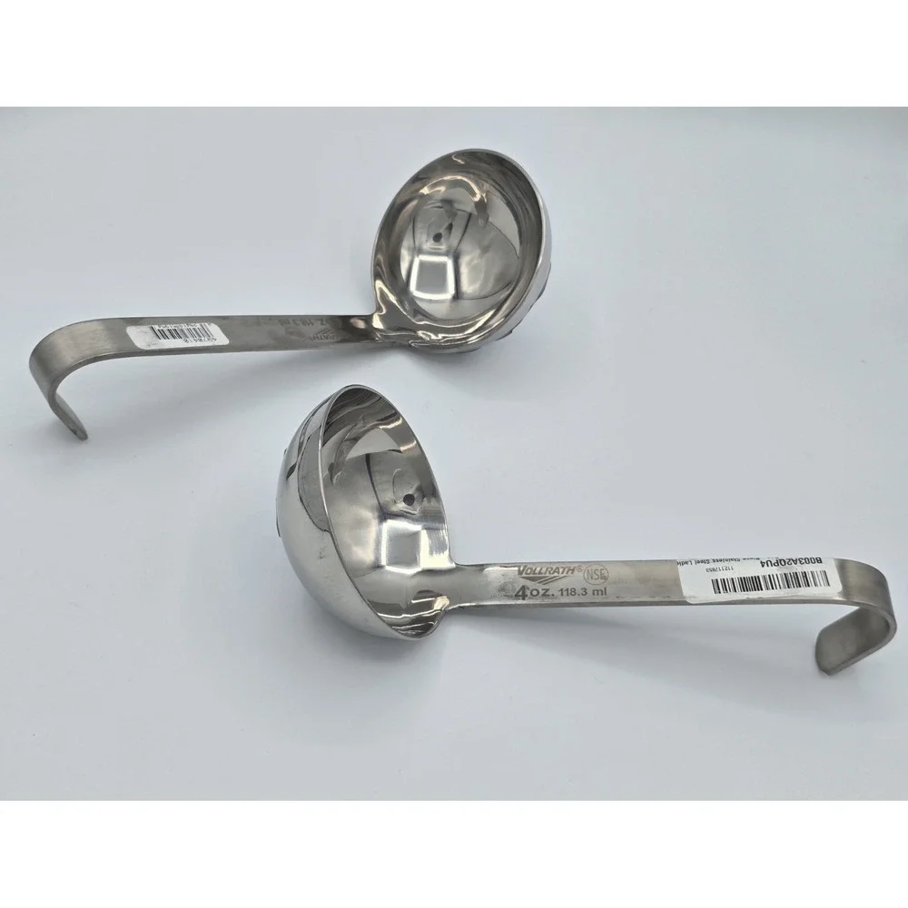 2 Lot NWT VOLLRATH‎ 4oz (118.3ml) Short Ladles- Stainless Steel 18-8 S/S 49704